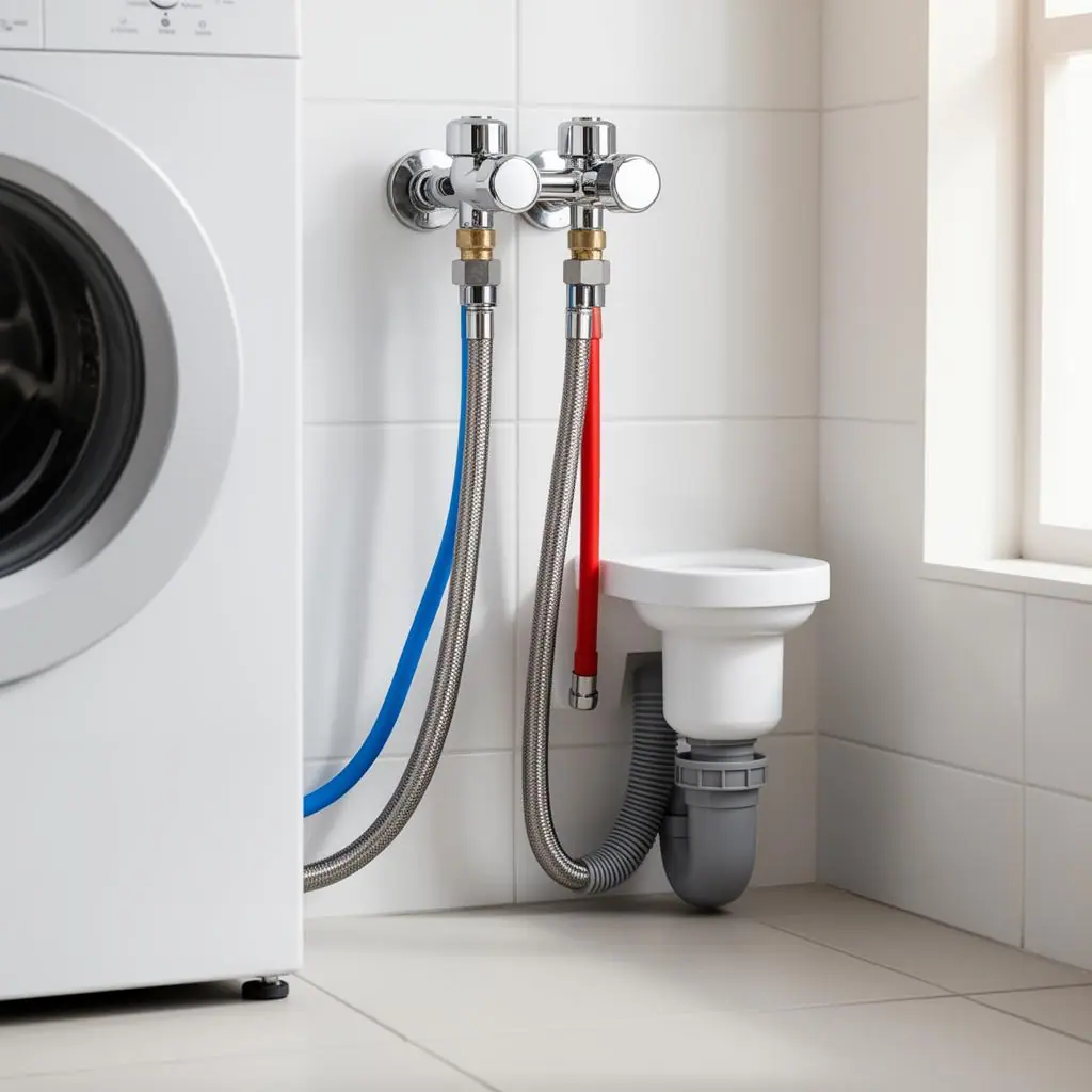 Raccordement plomberie d'un lave-linge sous évier de cuisine