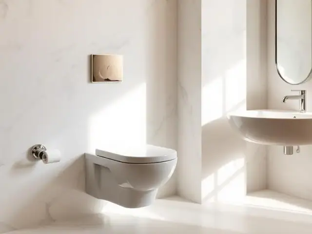 Salle de bain rénovée avec WC suspendu et douche italienne